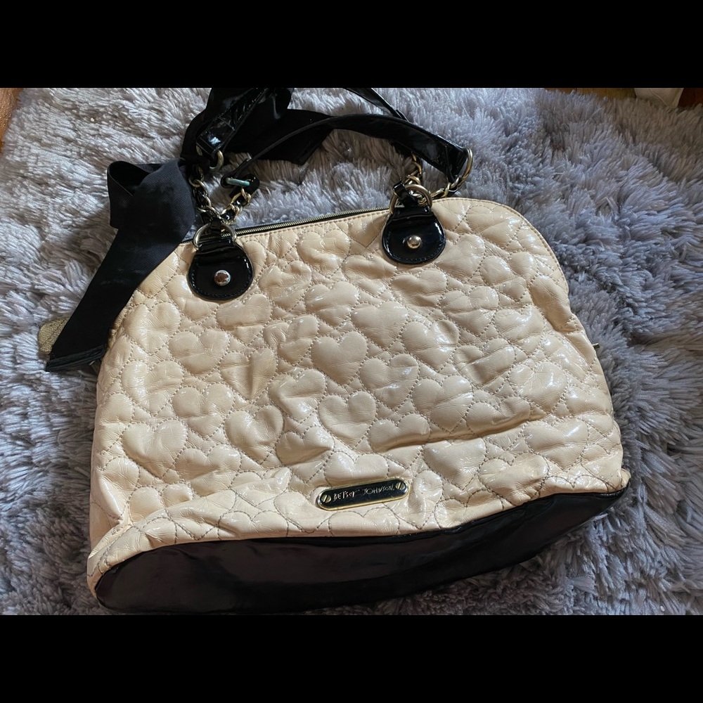 Betsy Johnson, White & Black Purse